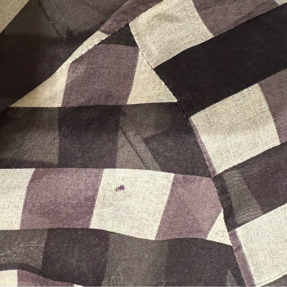 Marissa Webb Black White Checked Gingham 100% Silk Midi Circle Skirt Size 8 - Picture 7 of 9